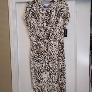 INC International Concepts Black and Brown Midi Dress